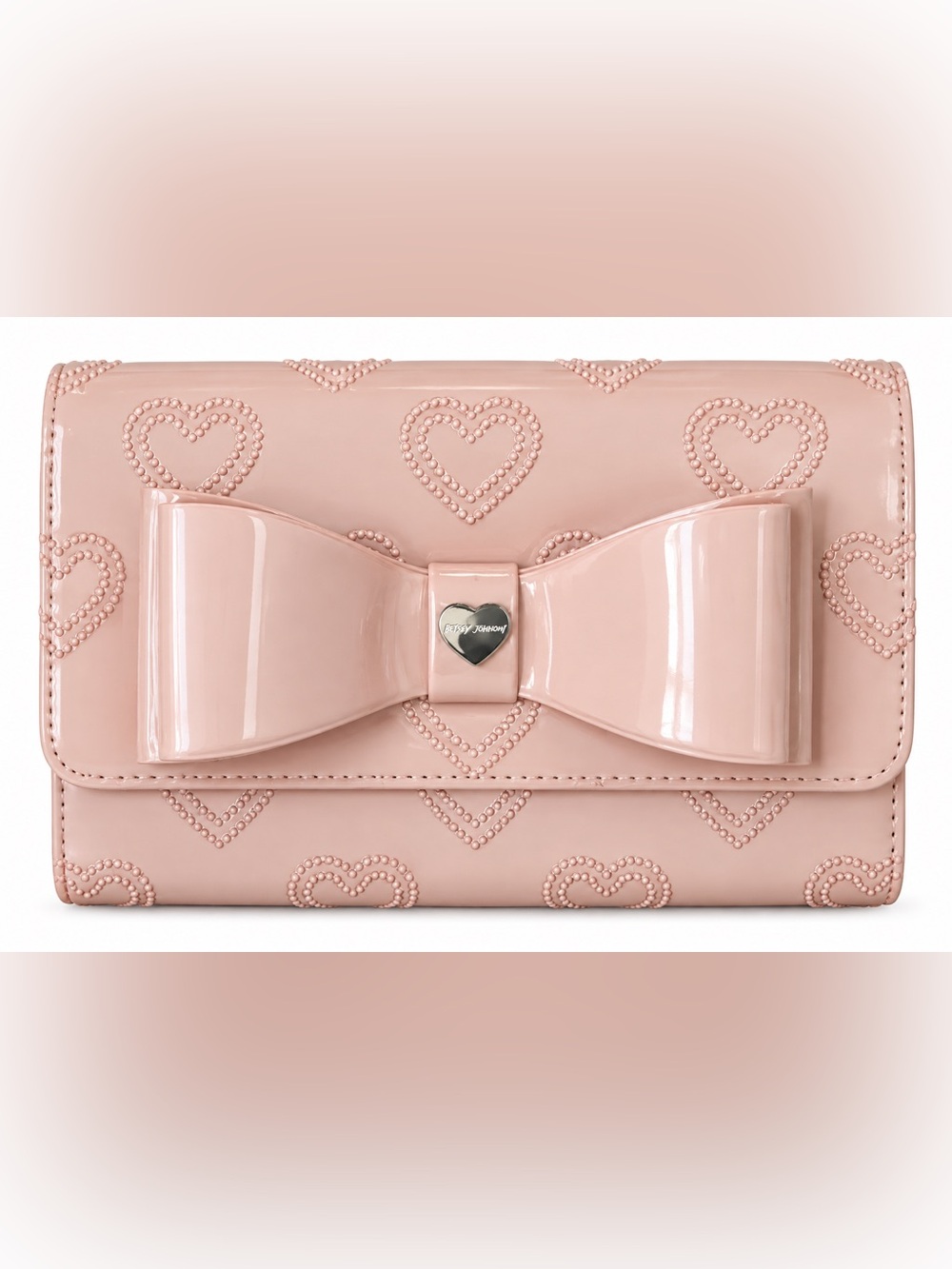 Betsey Johnson Patent Bow Heart Clutch/ Crossbody